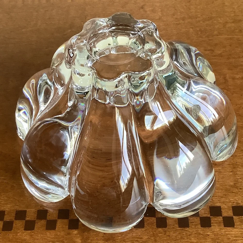 Orrefors Mayflower Crystal Glass Petal Shaped  Bowl
